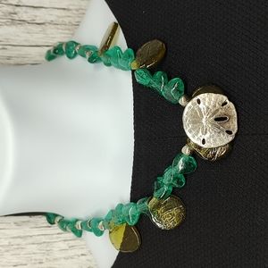 Chucky sandollar green and olive necklace